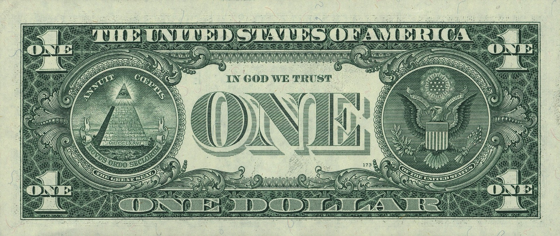 アメリカ1ドル紙幣、フリーメイソンの暗号、イルミナティ